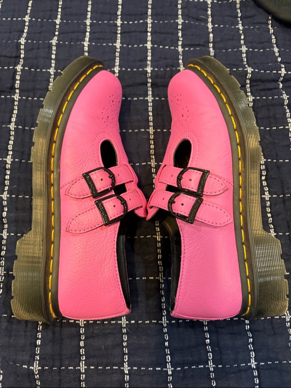 Dr. Martens Kids Pink Double-Strap T-Bar Shoes - Picture 4 of 5